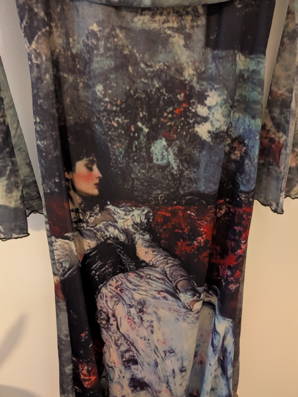 Cider Halter Midi Dress Impressionist Painting Size XL - Picture 2 of 12